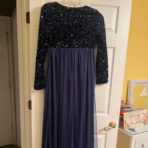 Trendy Boutique Navy Sequin Long Sleeve Dress Maternity Dress